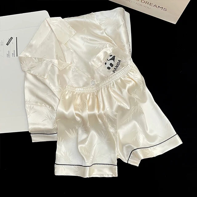 2 Piece Satin Short Pajamas Set