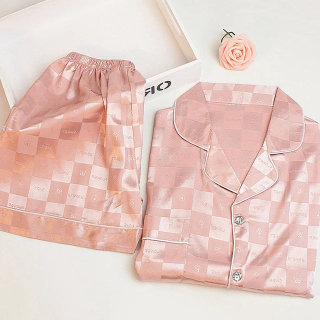 2 Piece Satin Short Pajamas Set