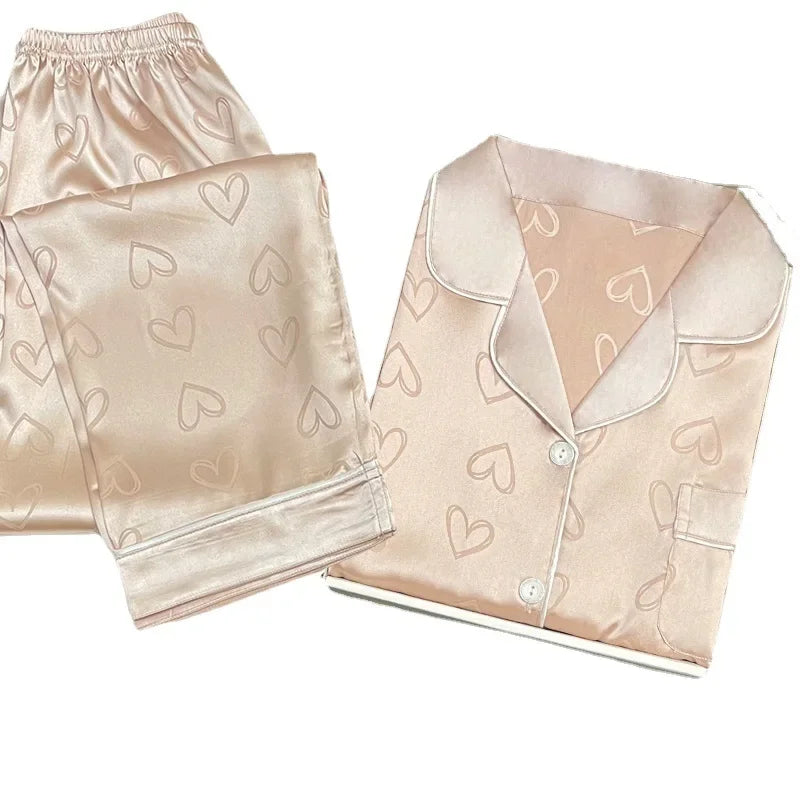 2-piece Satin Pants Pajama Set