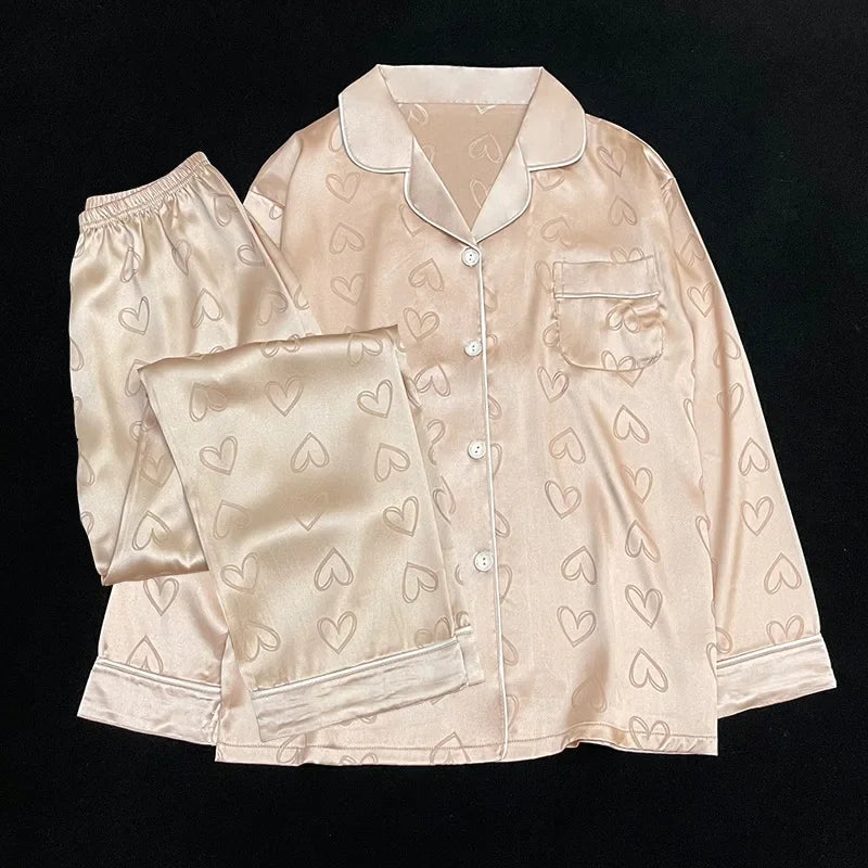 2-piece Satin Pants Pajama Set